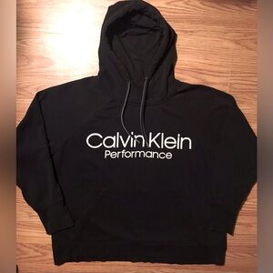 Calvin Klein Performance Drawstring Hoodie Womens L Black Pullover